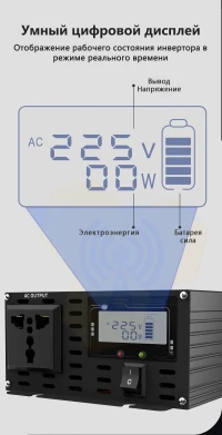 Інтелектуальний інвертор із чистою синусоїдою FDIK 5000 Вт 24 Вольт фото 5 — GSM Sota