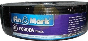 ТВ кабель FinMark F 690 BV black бухта 100 м — GSM Sota
