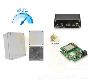 Outdoor комплект LTE CAT6 PoE роутер c антенной гермобоксом — GSM Sota