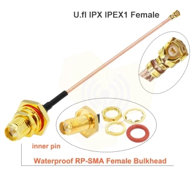 Пігтейл 15 см RG178 RP-SMA female/IPX U.fl — GSM Sota